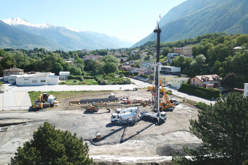 Avancée du chantier jardins d'itagne à Sierre