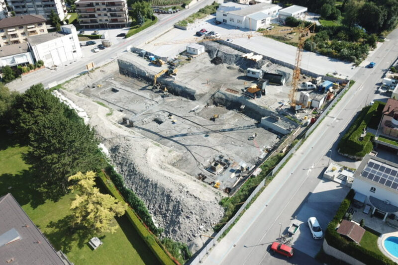 Avancée du chantier jardins d'itagne à Sierre