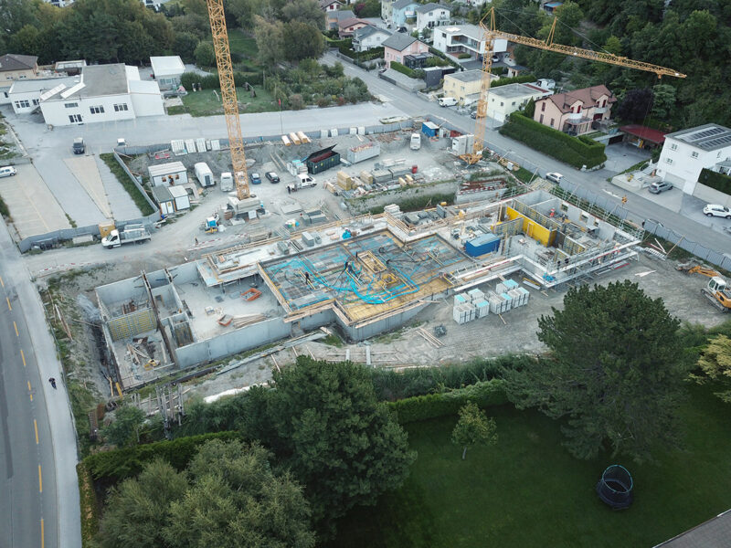 Avancée du chantier jardins d'itagne à Sierre